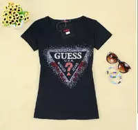 tee shirt mujer guess short sleeve genereux cotton 2013 france sm glasses black